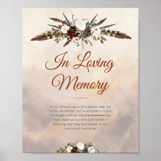 Rustikale Wälder Federn und Blütenblut Poster