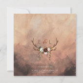 Rustikale Wälder Federn und Blütenblut Save The Date (Rückseite)