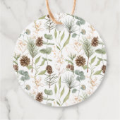 Rustikale Wälder Grün & Pinecones Gefälligkeitstag Geschenkanhänger (Rückseite)