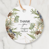 Rustikale Wälder Grün & Pinecones Gefälligkeitstag Geschenkanhänger (Vorderseite)