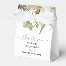 Rustikale Wälder Grün & Pinecones Hochzeit Geschenkschachtel