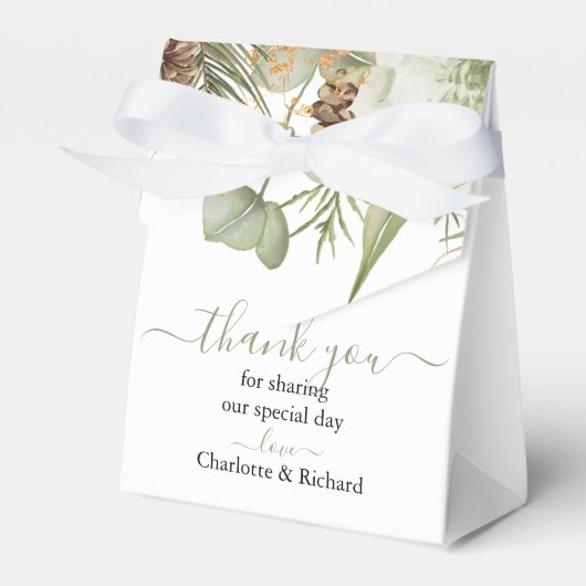 Rustikale Wälder Grün & Pinecones Hochzeit Geschenkschachtel (Vorderseite)