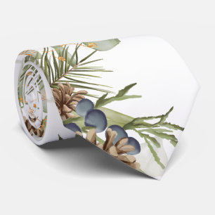 Rustikale Wälder Grün & Pinecones Hochzeit Krawatte