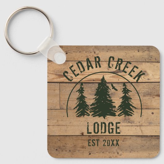 Rustikale Wälder Grünwälder Bäume Hütte Miete Schlüsselanhänger (Vorderseite)