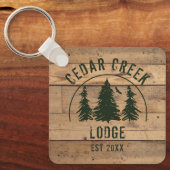 Rustikale Wälder Grünwälder Bäume Hütte Miete Schlüsselanhänger (Vorderseite)