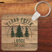 Rustikale Wälder Grünwälder Bäume Hütte Miete Schlüsselanhänger (Rückseite)
