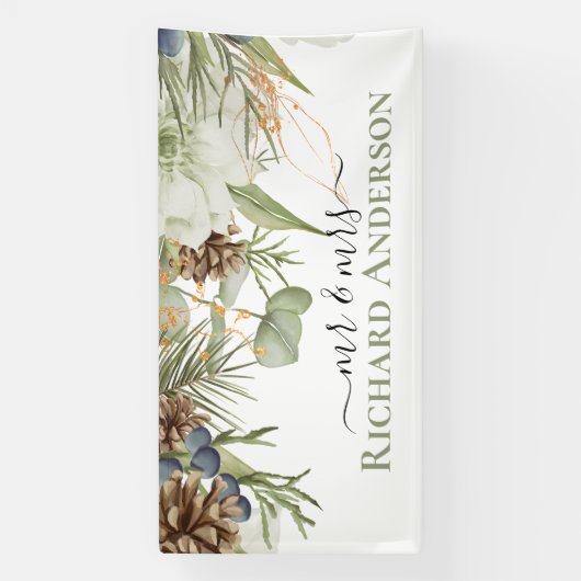 Rustikale Wälder mit Pinecones Banner (Vertikal)