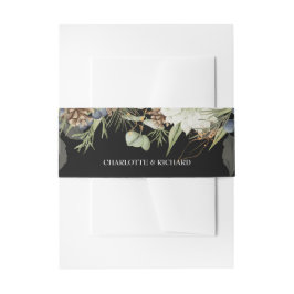 Rustikale Wälder und Pinecones auf Schwarz Einladungsbanderole