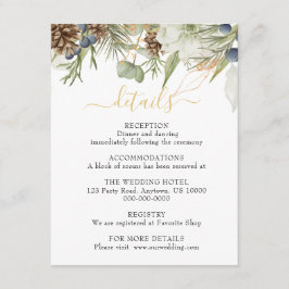 Rustikale Wälder und Pinecones Details Begleitkarte