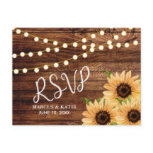 Rustikale Wälder und Sonnenblumen Hochzeit RSVP