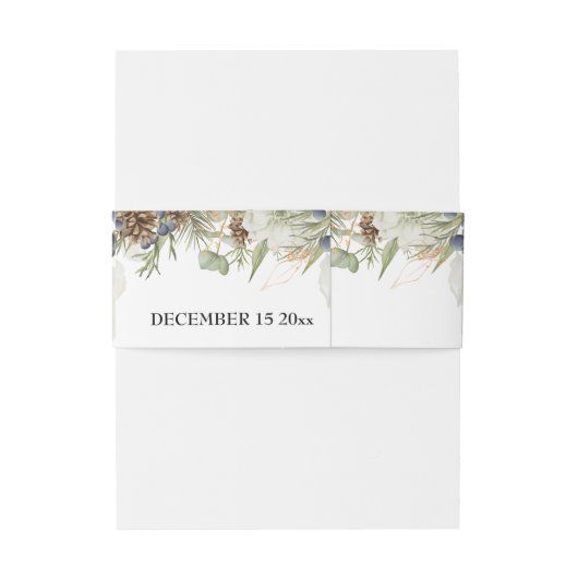 Rustikale Wälder, Vegetation und Pinecones Einladungsbanderole (Rückseitenbeispiel)