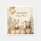 Rustikale Waldfreunde Serviette (Vorderseite)