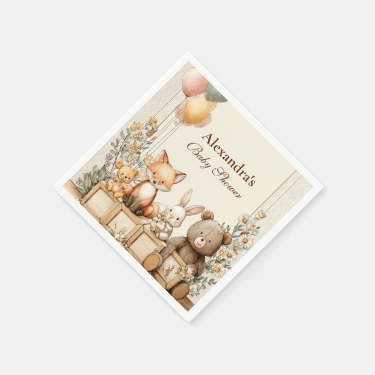 Rustikale Waldfreunde Serviette (Ecke)