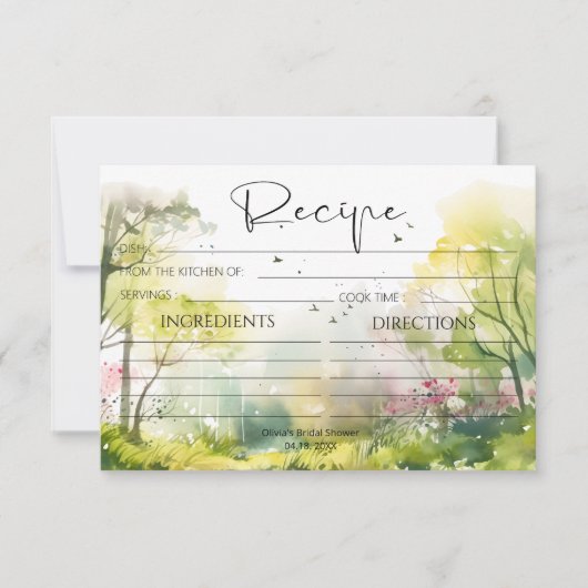 Rustikale Waldfrühlingskarte (Vorderseite)