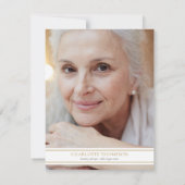 Rustikale Waldgrün Christliches Foto Beerdigung Dankeskarte (Rückseite)