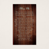 Rustikale Waldgrün Gedenkkarte Beerdigung Gebetska (Rückseite)