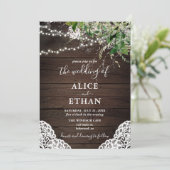 Rustikale Waldgrün Hochzeitsstipendium Foto Einlad Einladung (Stehend Vorderseite)