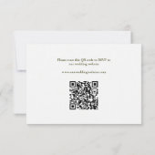 Rustikale Waldgrün-Hochzeitswebsite QR-Code RSVP Karte (Rückseite)
