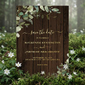 Rustikale Waldgrüne Hochzeit retten das Datum Folieneinladung
