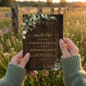 Rustikale Waldgrüne Hochzeit retten das Datum Folieneinladung