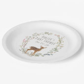 Rustikale Waldhirsch-Aquarell-Baby-Party-Geschenke Pappteller (Schrägansicht)