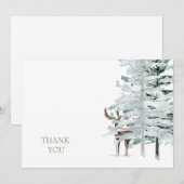 Rustikale Waldhirsch-Personalisierte-Dankeskarten Dankeskarte (Vorne/Hinten)