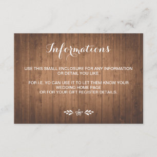 Rustikale Waldhochzeit Begleitkarte