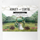 Rustikale Waldhochzeit Dreifach Gefaltete Einladung (Innen Erste Seite)