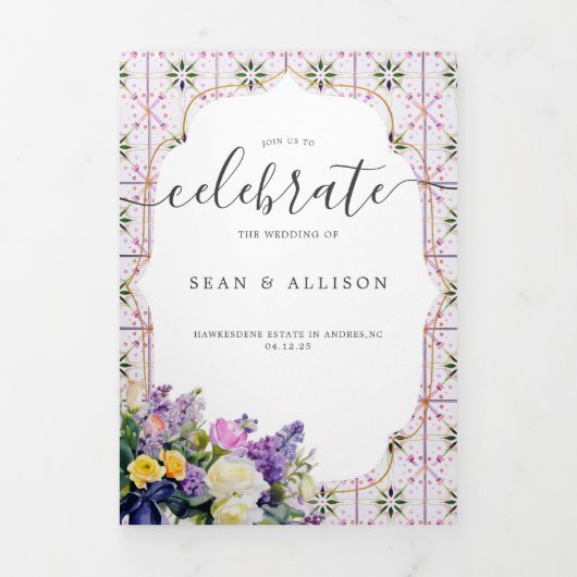 Rustikale Waldhochzeit Dreifach Gefaltete Einladung (Cover)