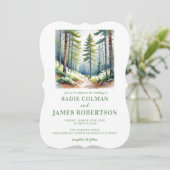 Rustikale Waldhochzeit Einladung (Stehend Vorderseite)