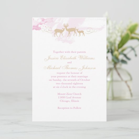 Rustikale Waldhochzeit Einladung (Stehend Vorderseite)