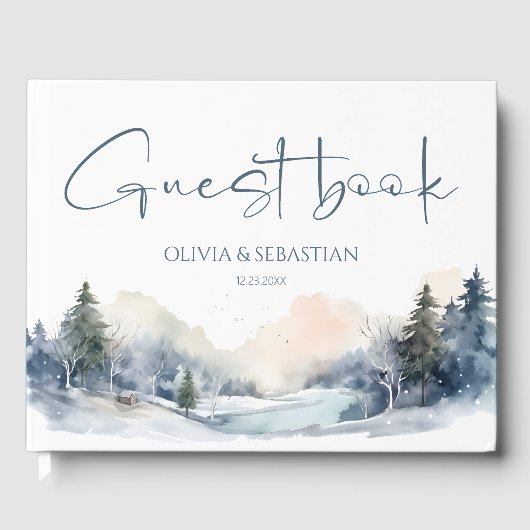 Rustikale Waldhochzeit Gästebuch (Vorderseite)