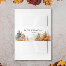 Rustikale Waldhochzeit im Herbst Einladungsbanderole