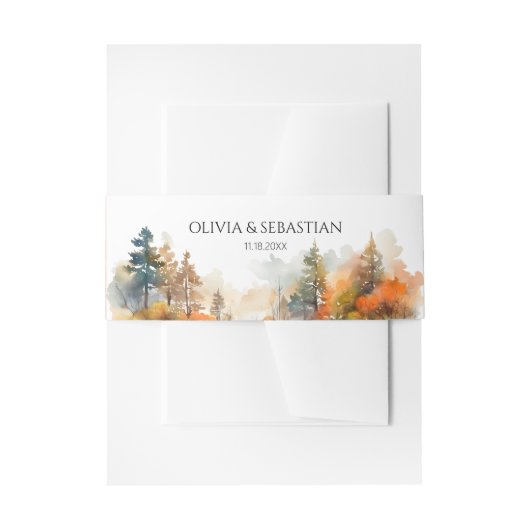 Rustikale Waldhochzeit im Herbst Einladungsbanderole (Vorderseite Beispiel)