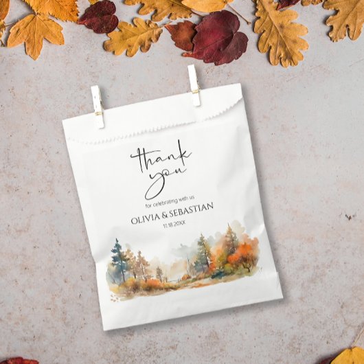 Rustikale Waldhochzeit im Herbst Geschenktütchen