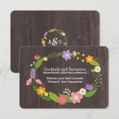 Rustikale Waldhochzeit mit Bohemischem Blumenkraut Begleitkarte (Vorne/Hinten)