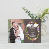 Rustikale Waldhochzeit mit Bohemischem Blumenkraut Einladung (Stehend Vorderseite)