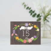 Rustikale Waldhochzeit mit Bohemischem Blumenkraut Postkarte (Stehend Vorderseite)
