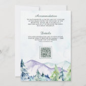 Rustikale Waldhochzeit mit Kiefern und QR-Code Einladung (Rückseite)