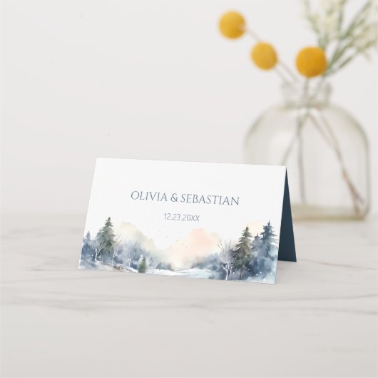 Rustikale Waldhochzeit Platzkarte (Rückseite)