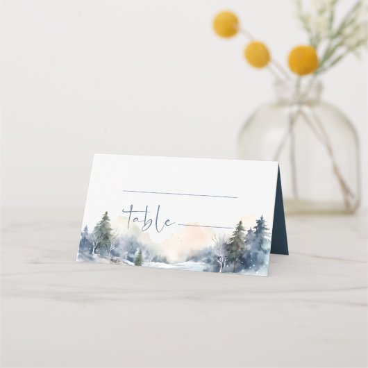 Rustikale Waldhochzeit Platzkarte (Vorderseite)