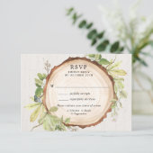Rustikale Waldhochzeit RSVP Begleitkarte (Stehend Vorderseite)