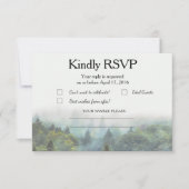 Rustikale Waldhochzeit RSVP Karte (Vorderseite)