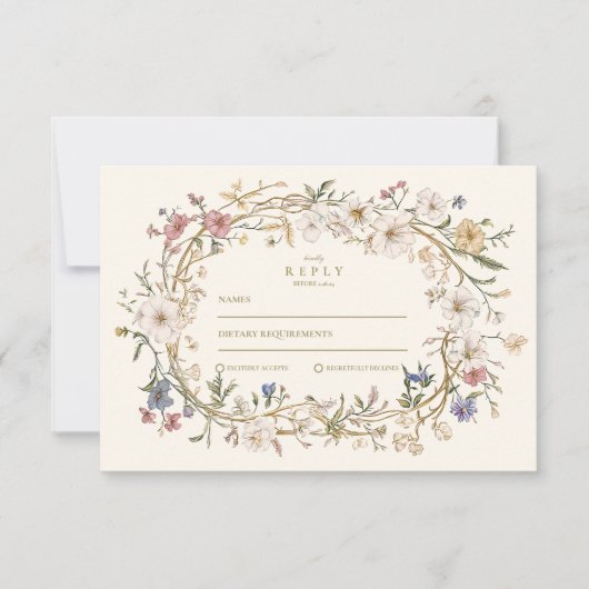 Rustikale Waldhochzeit RSVP Karte (Vorderseite)