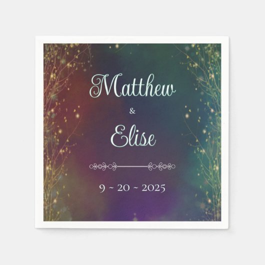 Rustikale Waldhochzeit Serviette (Vorderseite)