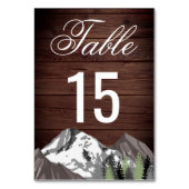 Rustikale Waldhochzeit Tischnummer (Rückseite)