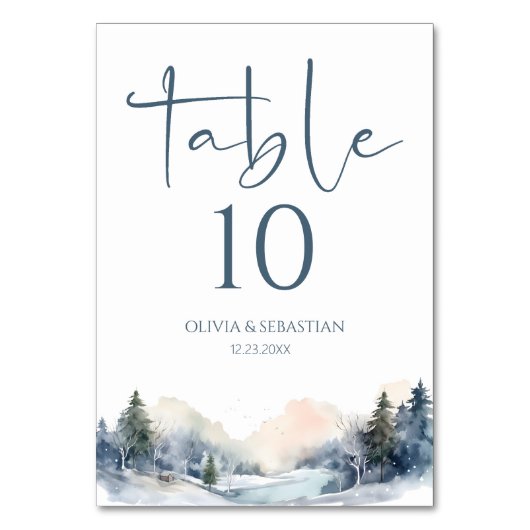 Rustikale Waldhochzeit Tischnummer (Vorderseite)