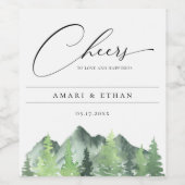 Rustikale Waldhochzeit Weinetikett (Einzelnes Label)