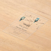 Rustikale Waldlandliebe Vögel Feier Acryleinladungen (Ablage )