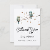 Rustikale Waldlandliebe Vögel Feier Dankeskarte (Vorderseite)